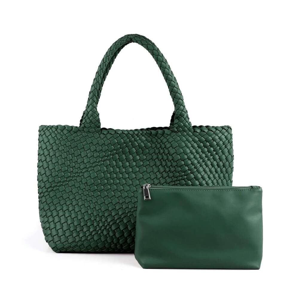 Hand Woven Women Oversized Large Capacity Shoulder Bags Simple Solid Color Casual Handbags Bz2025