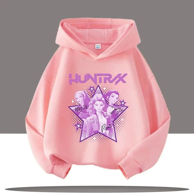 Y2K KPop Demon Hunters Hoodies Girls Boys Rumi KPop Demon Hunters Hoody Autumn Casual Long Childrens Clothing 251111