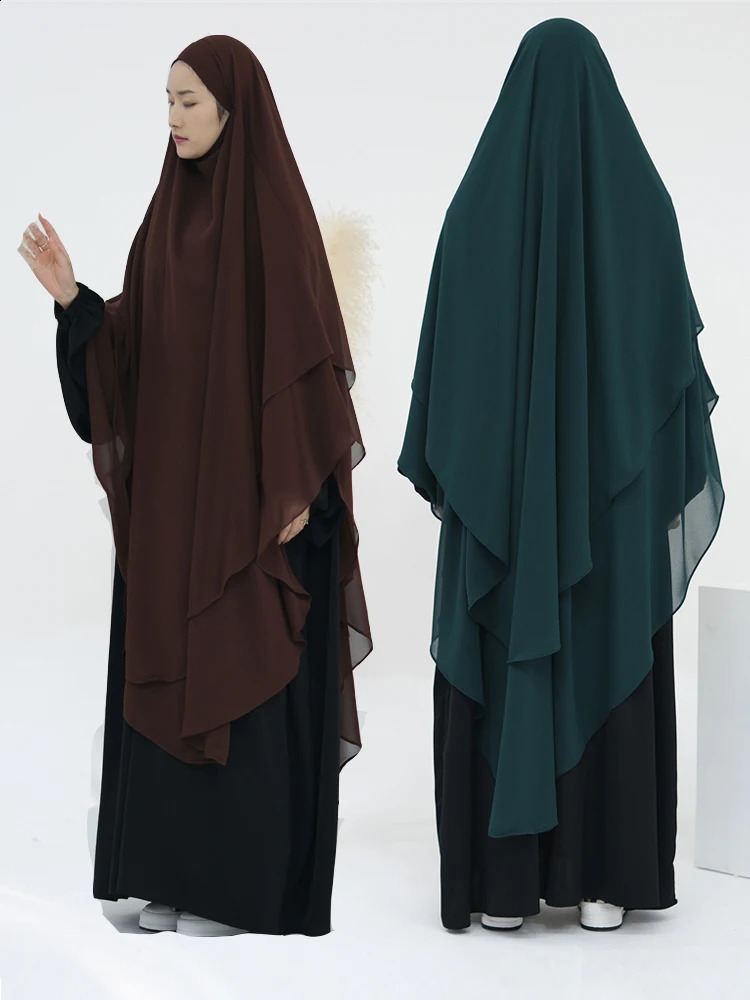 Eid al Fitr Dubai Chiffon Niqab Maxi Khimar Abaya Damen Islamic Headscarf Abayas Women Ka Muslim 250411