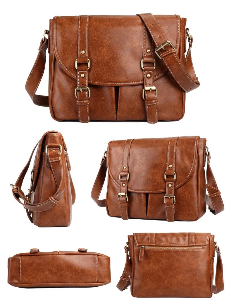 Korean mens shoulder bag retro cross body bag mens suspender bag mens messenger bag 250411