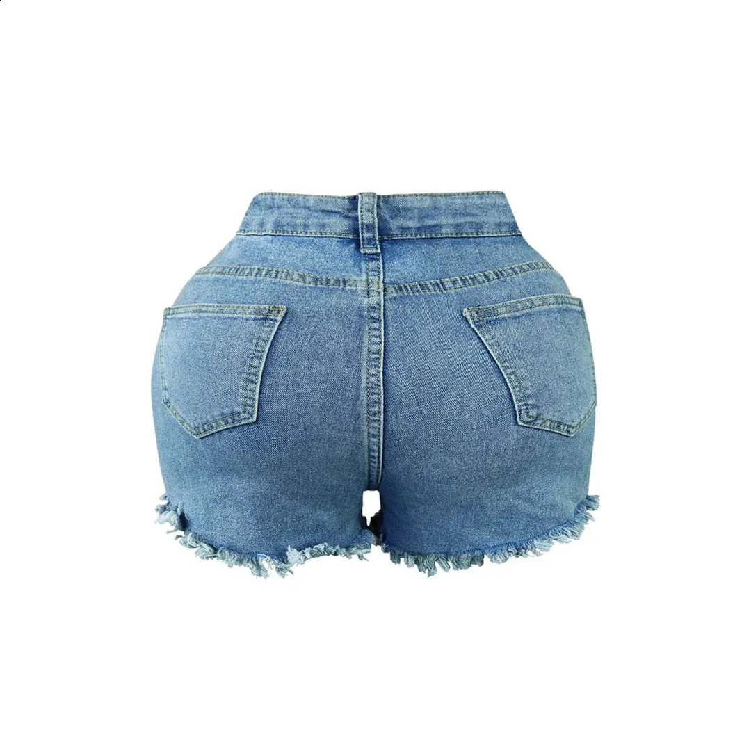 Womens denim shorts summer fashion edition water diamond casual womens half pants 250411