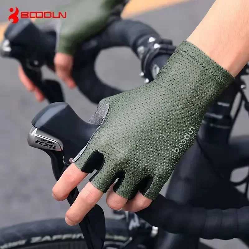 BOODUN 5 Colors Men Women Cycling Gloves Breathable Anti-shock Summer Sport Half Finger Road Bike Gloves Bicycle Racing GlovesC250412