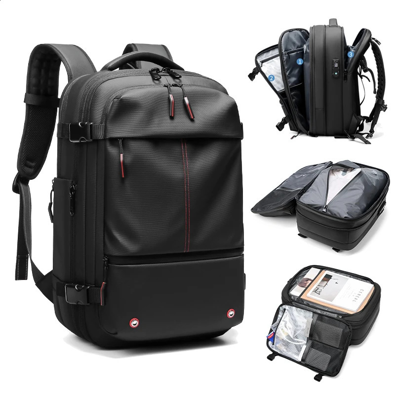 Travel Men 17 inch Laptop Backpack vacuum compression Backpack Business Large Capacity school Backpack expand outdoor backpack 250407