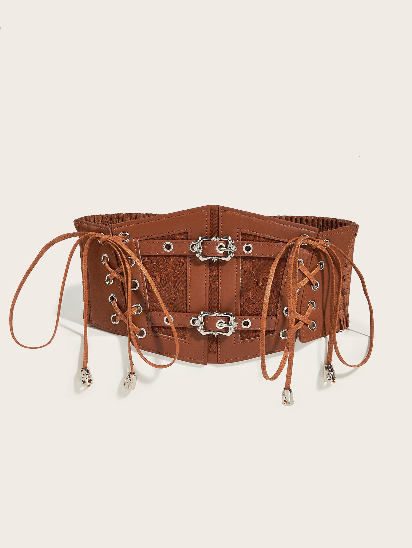 Lace strap, leather waist seal, women's decoration, body shaping, metal buckle, elastic waistband