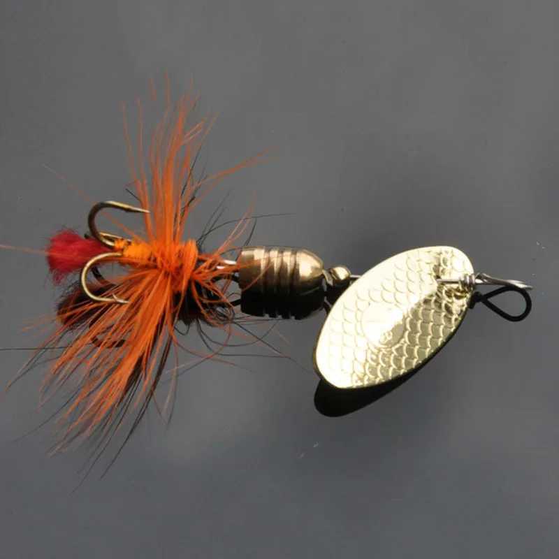 2pcs Spinner Spoon Lure 2.5g 4g 5.5g Rotating metal sequins bait treble Hooks Crankbait Hard Bait artificial Fishing Lure Tackle Z250411