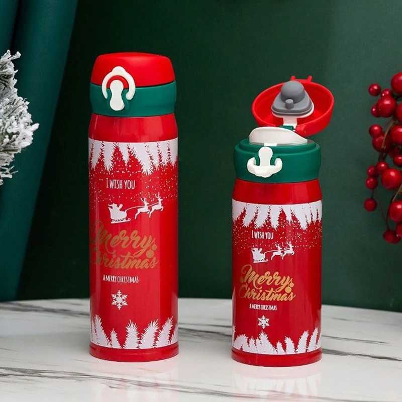 Christmas 304 stainless steel Christmas and New Year gift spring thermos cup male and female students creative water cup net red simple cu Y251112