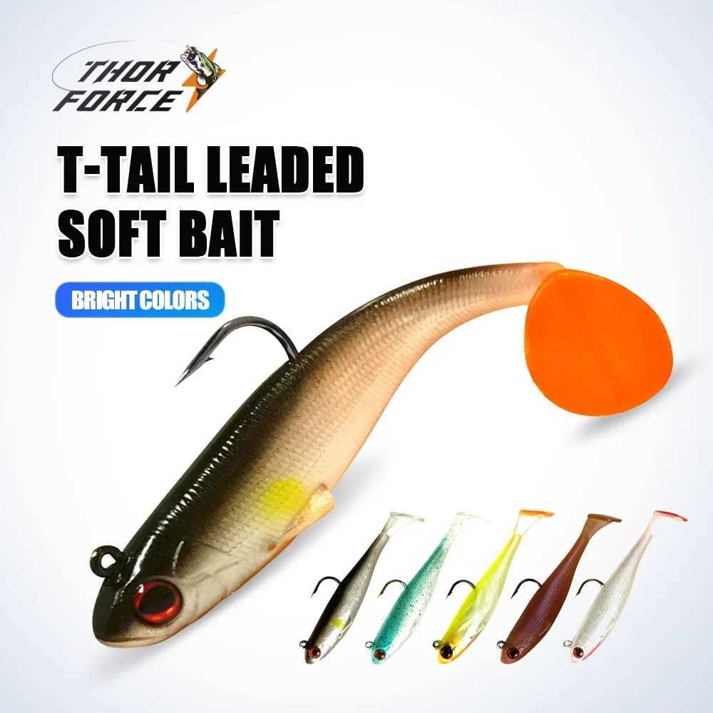 THORFORCE Soft T-Tail Fishing Lure Artificial Bait Wobbler Walleye Perch Bass Pike Paddle Tail Swimbait Z250411