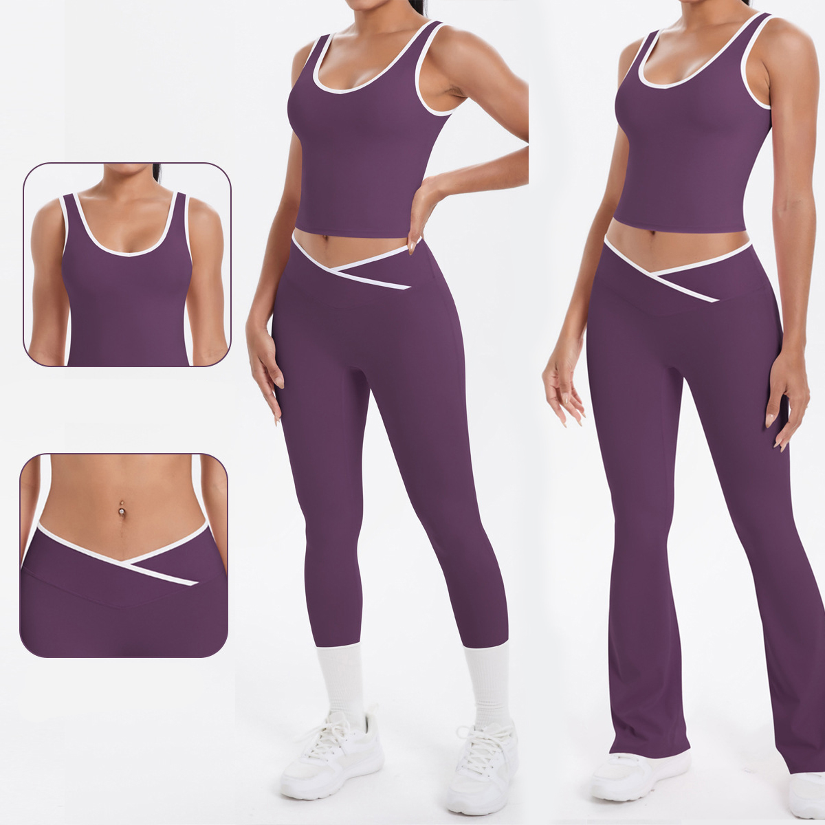 Yoga Set Women Two Pieces bralette Gym Sports Tracksuits Bra Fitness Shorts Fared Pant Workout Sports women clothes