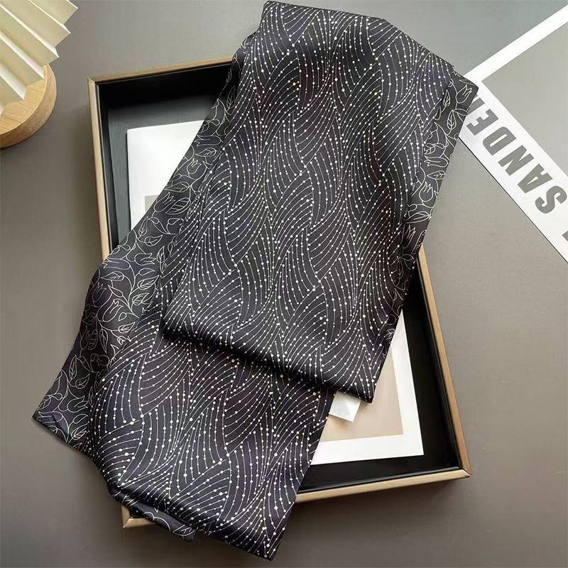 T459 Spring and Autumn new small long silk scarf high-end versatile scarf decoration with shirt neck belt scarf