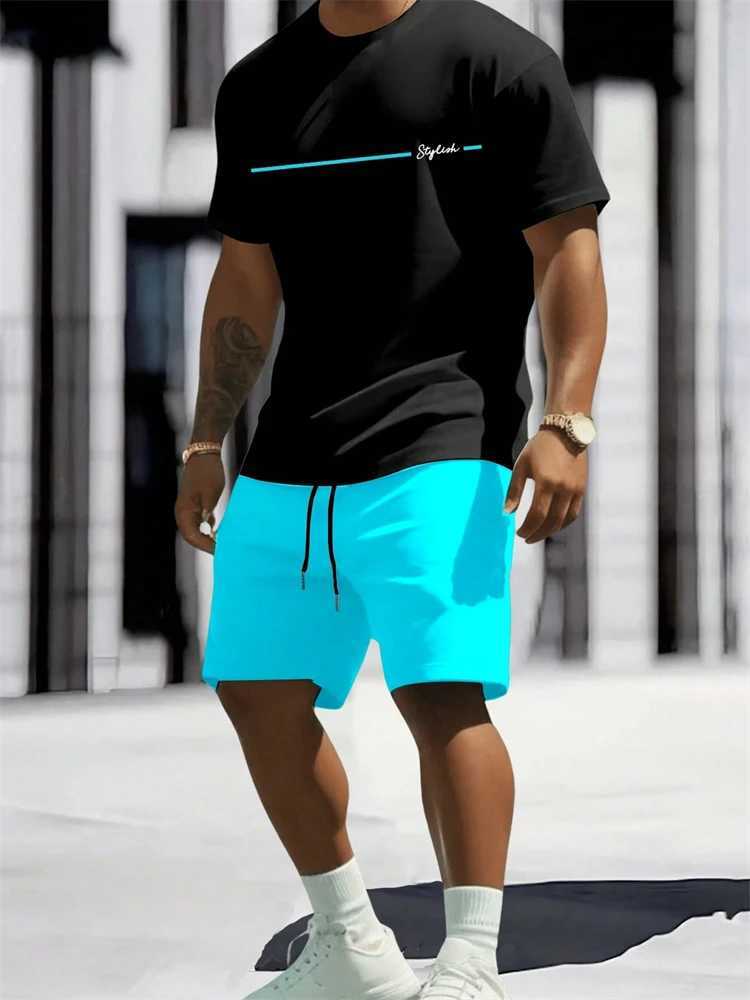 2025 New Summer Round Neck Short Sleeve Set Outdoor Sports Breathable and Comfortable Short Sleeve Set Letter Printing Casual SetXJ250412