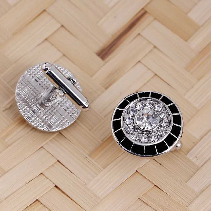 1 pair of fashionable mens round cufflinks fashionable womens round mens wedding party jewelry accessories party gifts 2024T250412