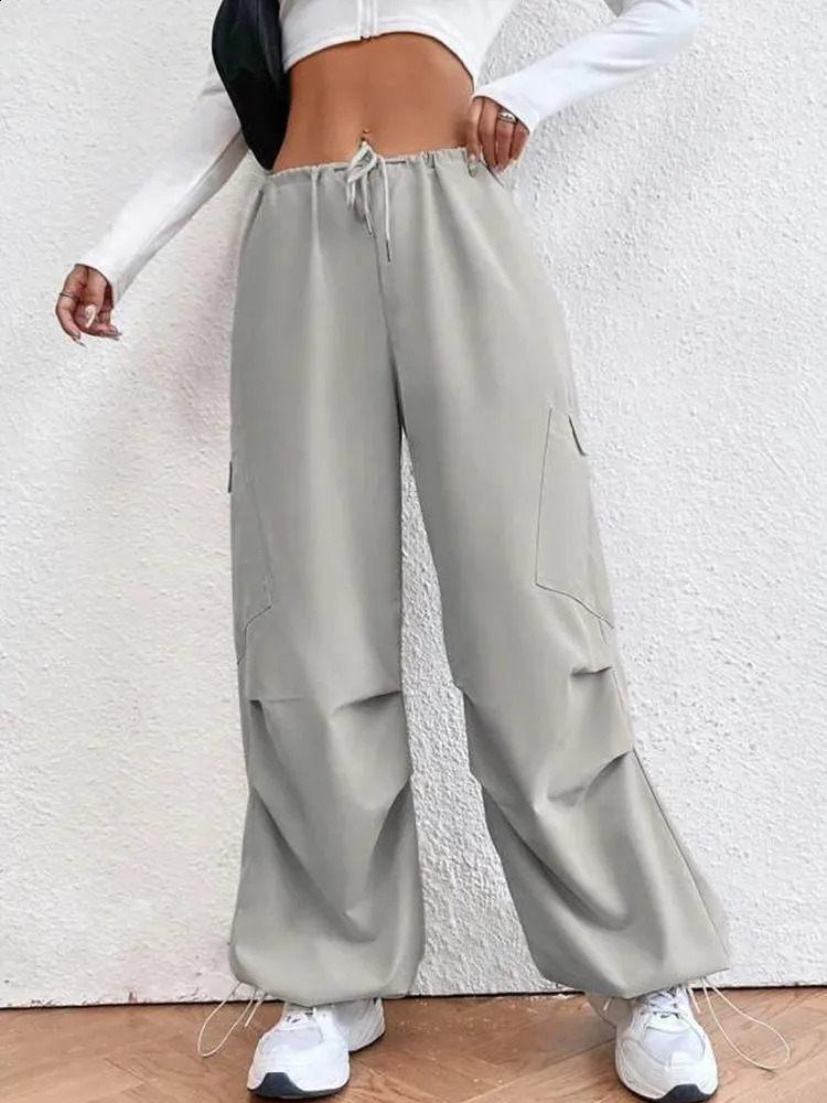 Grey womens sports pants autumn Baggy Fashion oversized pants summer ultra-thin fashion overalls streetwear Trousers for sale 250408
