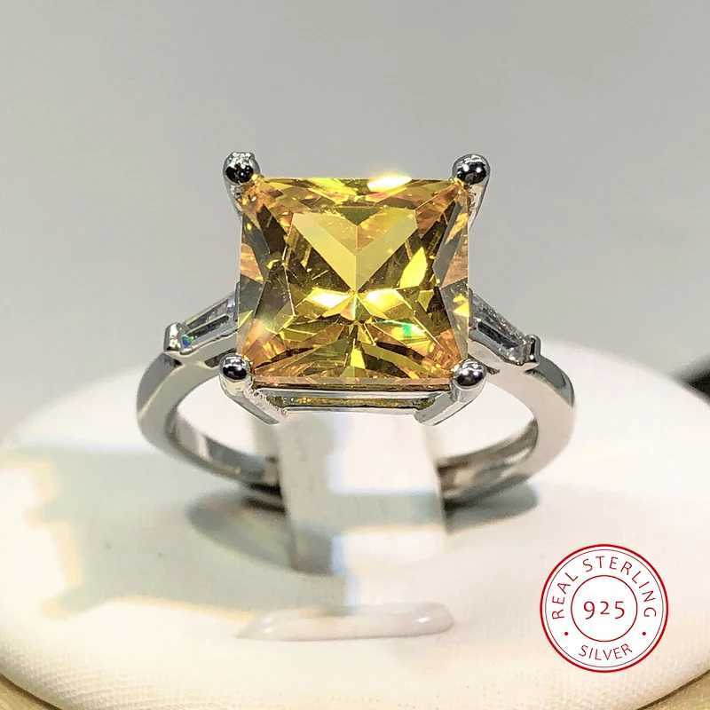 925 Silver Cute Womens Yellowstone Ring Silver Colorful Wedding Jewelry Crystal Promise Womens Engagement RingXJ250412