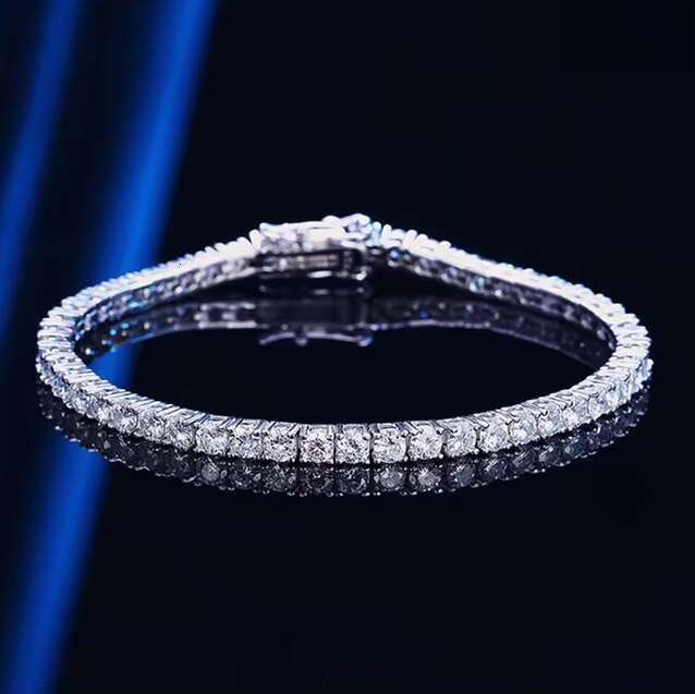 Custom 925 Silver 3 4 5 mm Iced Out Gra Certified Lab Grown Diamond Moissanite Bracelet Tennis Chain Men Women Fine Jewelry