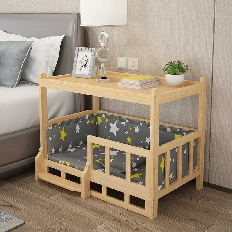 Double layered solid wood bed with upper and lower layers specially designed for all seasons in summer X250412