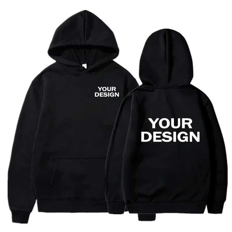 POD customization 2025 Custom Prints Mens Womens Hoodies Loose Casual Wear Solid Color Hoodies Long Sleeve Hooded Personality Streetwear SweatshT25111