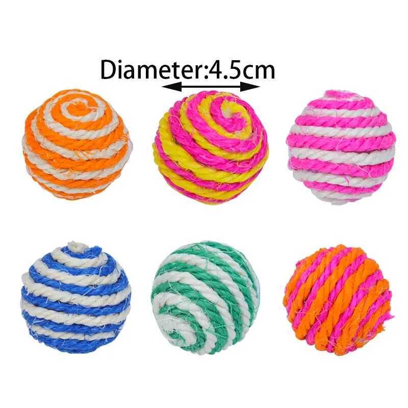 High Quality 4 ball interactive pet toys for cats kittens dogs training playing chewing (random color) T2504012