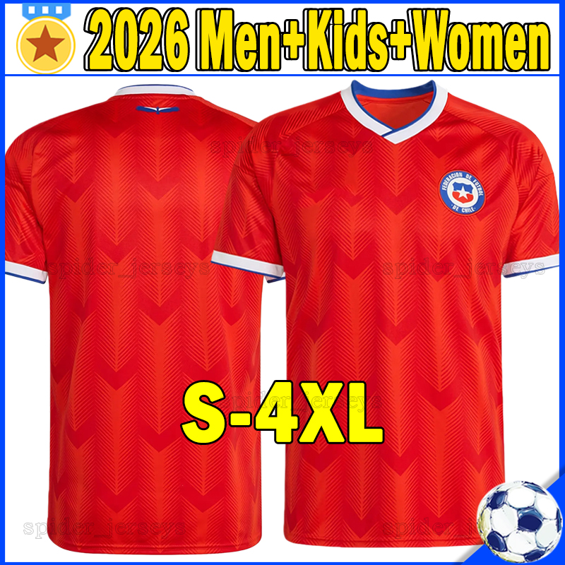 XXXL 4XL 2026 Chile soccer jerseys CEPEDA MARCELINO VIDAL OSORIO ASSADI 25 26 Seleccion Chilena de Futbol DAVILA ECHEVERRIA PAVEZ men Women football shirts kids kits