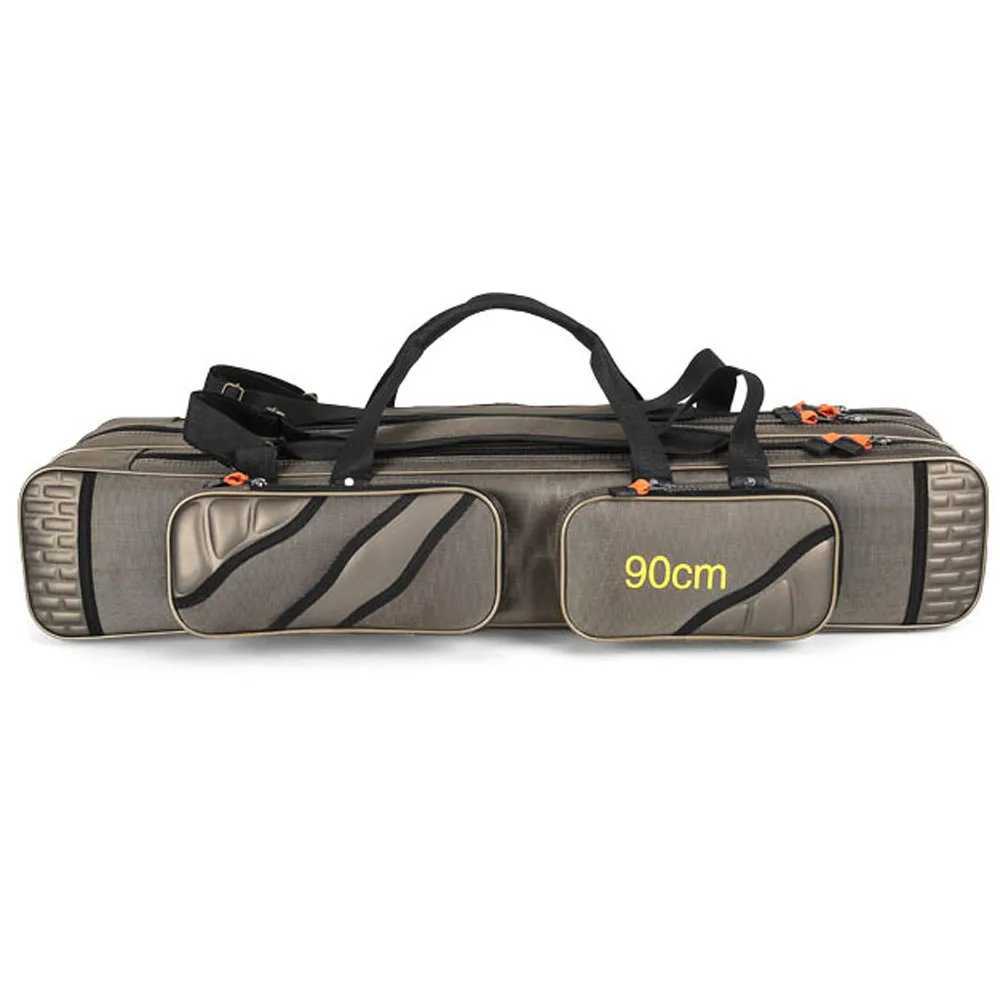 120cm 130cm 4 Layer Waterproof Fishing Rod Bag Thickening Oxford Fishing Pole Reel Tool Storage Case Tackle Gear Travel Organize Z250411