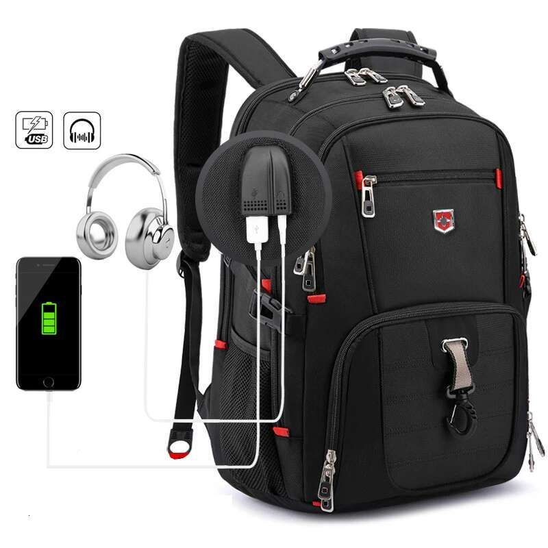 Waterproof Men's Backpack 17 Inch Laptop Backpacks School Travel Bags Swiss-Style Large Capacity Business Bagpack Male Mochila
