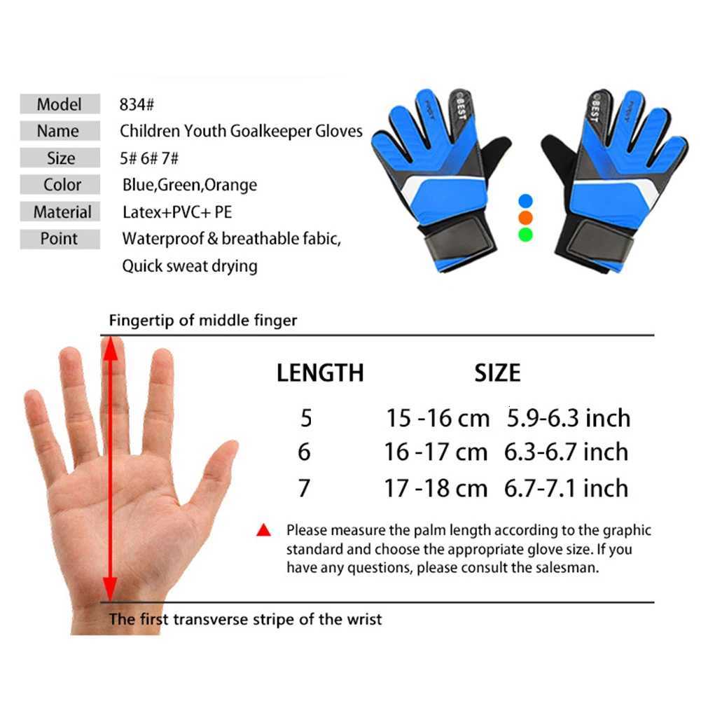 1 Pair Kid Soccer Football Goalkeeper Gloves Finger Protection Children Gloves Anti-Slip Glove Goalkeeper GlovesW251112