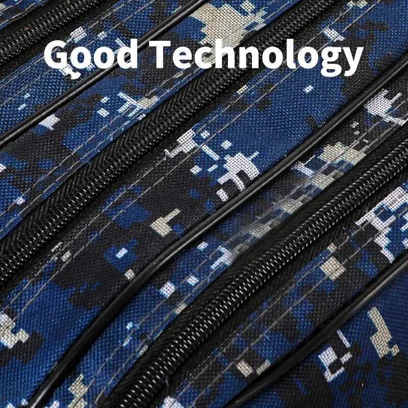 Fishing Rod Bag 120cm 2/3 Layer Rod Carrier Pole Storage Bag Porable Oxford Cloth Waterproof Zipped Case Fishing Tackle Tool Box Z250411