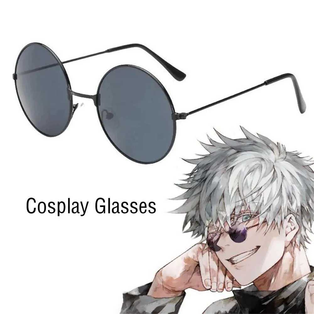 Anime gojo satoru glasses Jujutsu Kaisen Gojo Satoru Cosplay Black Glasses Eyewear Sunglasses High Quty Party Men Women PropsC250411
