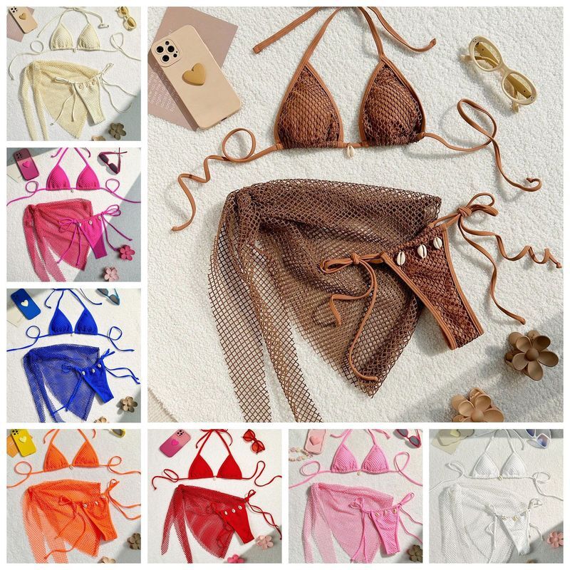 Women's Clothing Mesh Three Piece Split Bikini Swimsuit