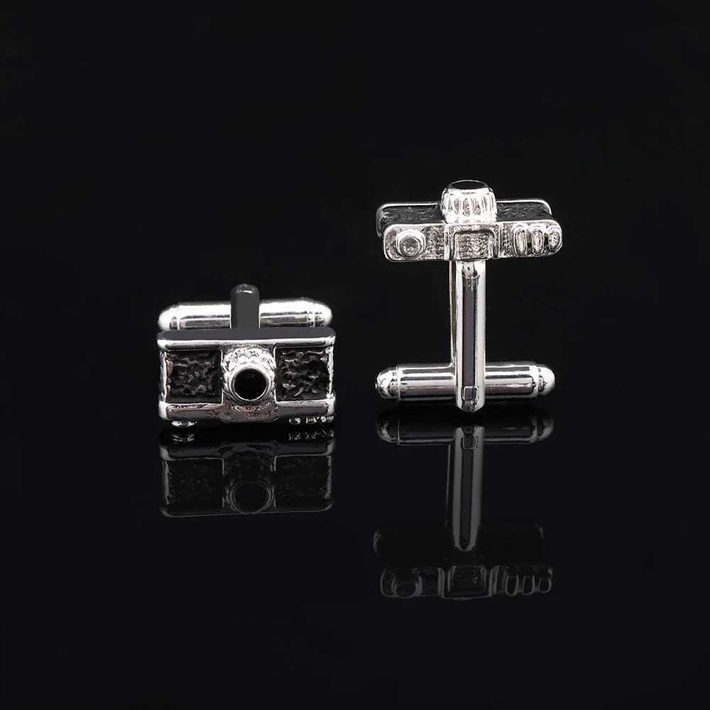 2-piece/set retro camera mens cufflinks mens personalized cufflinks mens holiday gift shirt set evening dress jewelryT250412