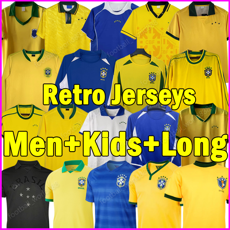 4XL Maglia RetrÃ² Brasile Nazionale Calcio Ronaldo Ronaldinho 98 Romario Rivald…