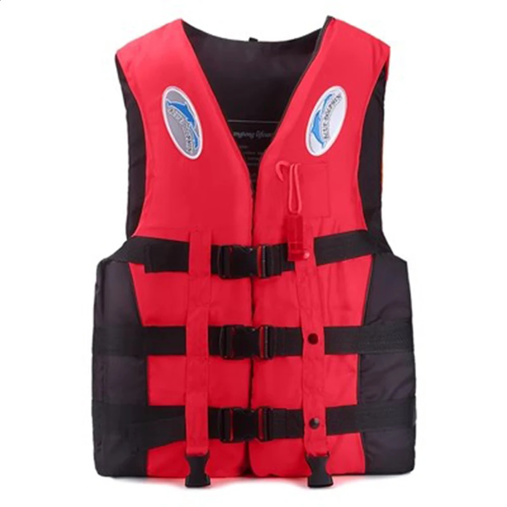 Outdoor Adult Swimming Life Jacket Adjustable Buoyancy Survival Suit Polyester Children Life Vest With Whistle 250411
