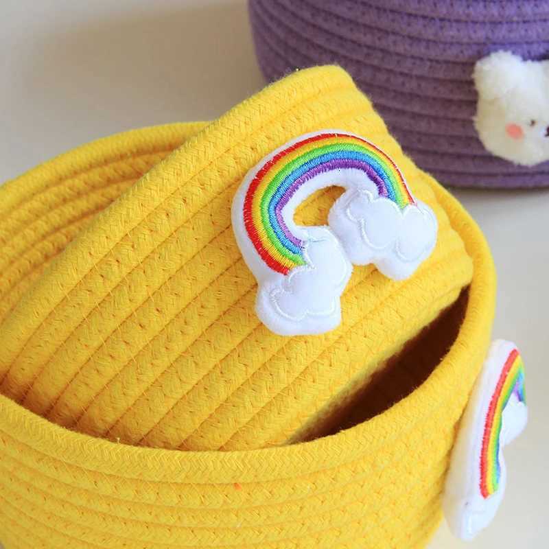 Hand Woven Cartoon s Storage Basket Kids Toys Desktop Organizer Sundries Storage Box Laundry Baskets storage box Y251112