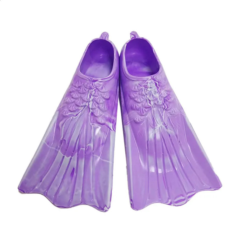 Colorful Silicone Short Fins Swimming Split Mermaid Flippers For Adult Children Lightweight Diving Supplies Freestyle Swim Gear 250411