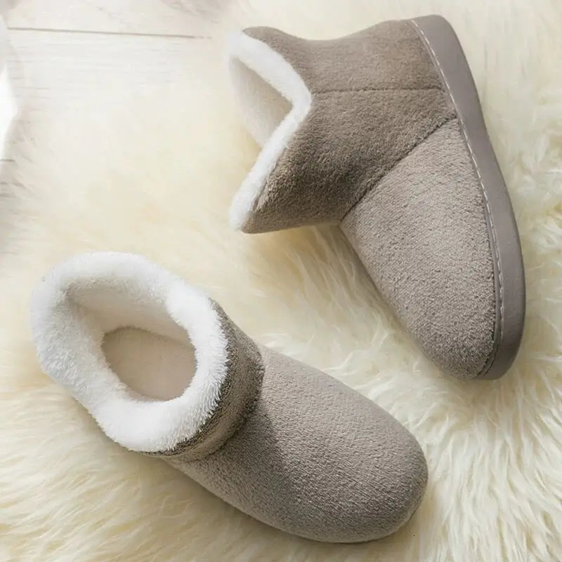 Winter Warm Shoes Woman Men Indoor Slippers Soft Plus Couples Home Floor Snow Boots Anti-slip Female House Footwear 251110