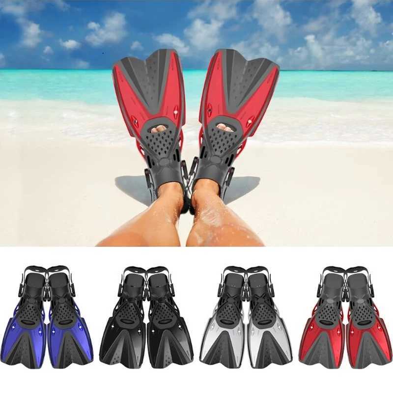 Professional inflatable foot adjustable swimming flipper diving fin water sports equipment portable diving flipper for beginnersY250412