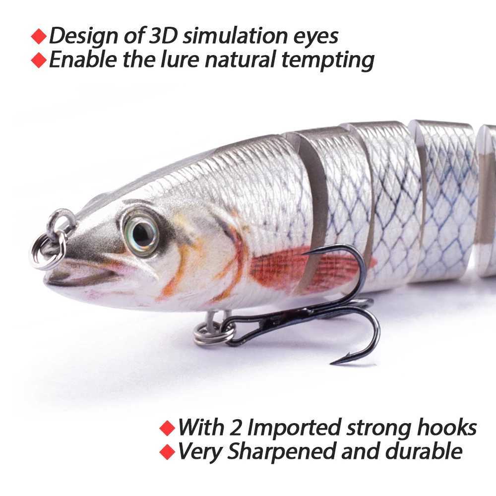 Hanlin Set Multi Jointed Fishing Lure 135mm/20g Crankbait 8 Segments Wobblers Artificial Bait Hard Swimbait Lure Bass Tackle Z250411