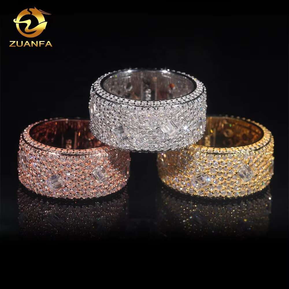 Fine Jewelry Wholesale Price Custom Eternity Gemstone Moissanite VVS 925 Sterling Silver Rings