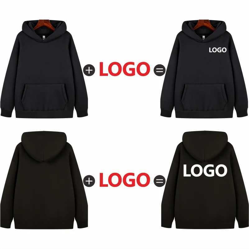 POD customization Winter Men Women Fleece Warm Sweatshirt Custom Thick Fashion Hoodie Embroidery Personality Design Casual Sweater PrintingT251112