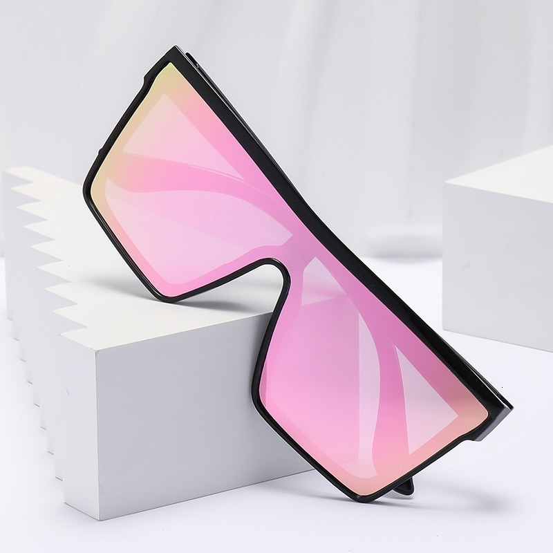 Fashionable street photo sunglasses, punk style, sun protection, outdoor cycling, personalized large frame one-piece sunglasses