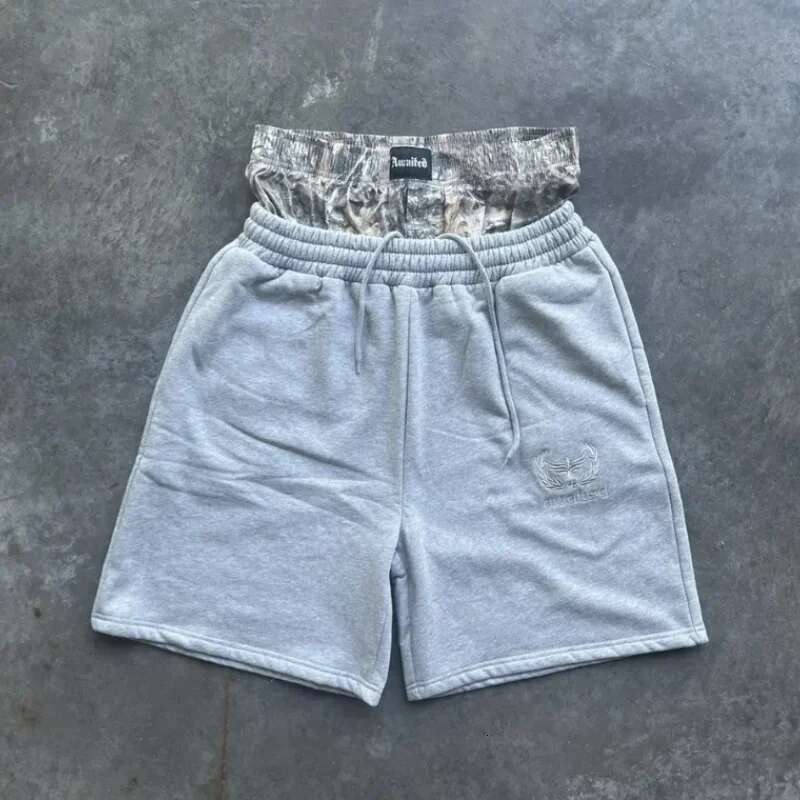 Y2K Retro Camouflage Pattern Double Waist Embroidered Streetwear Men Women Haruku Hip Hop Casual Boxer Sports Shorts