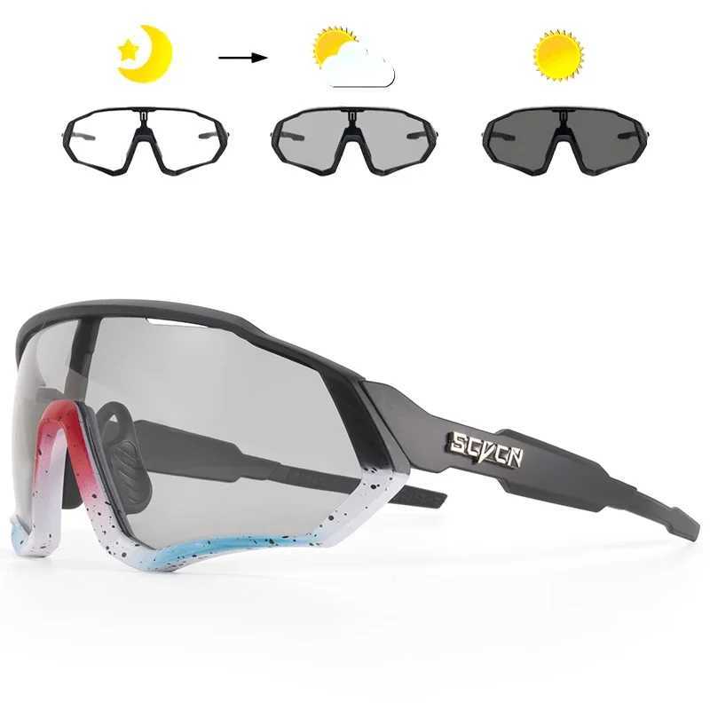 Photochromic Cycling Sunglasses Outdoor Sports Running Drving Glasses Road MTB Bicycle Goggles UV400 Safety Bike EyewearC250411