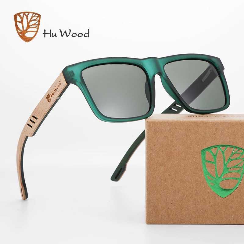 HU WOOD New High Quality Square Sunglasses For Men Polarized UV400 Fashion Sunglass Mirror Sport sun glasses Driving oculosC250411
