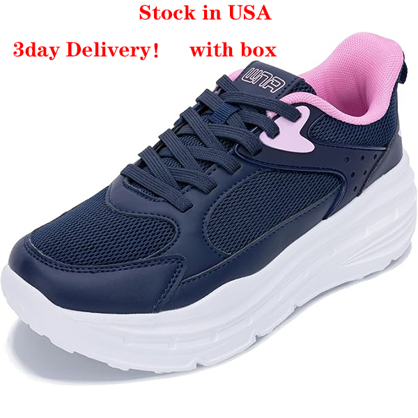 Designer Shoes High Quality Women's Chunky Platform Sneakers Lightweight Walking Lace-up Memory Foam Comfortable Casual Sneakers