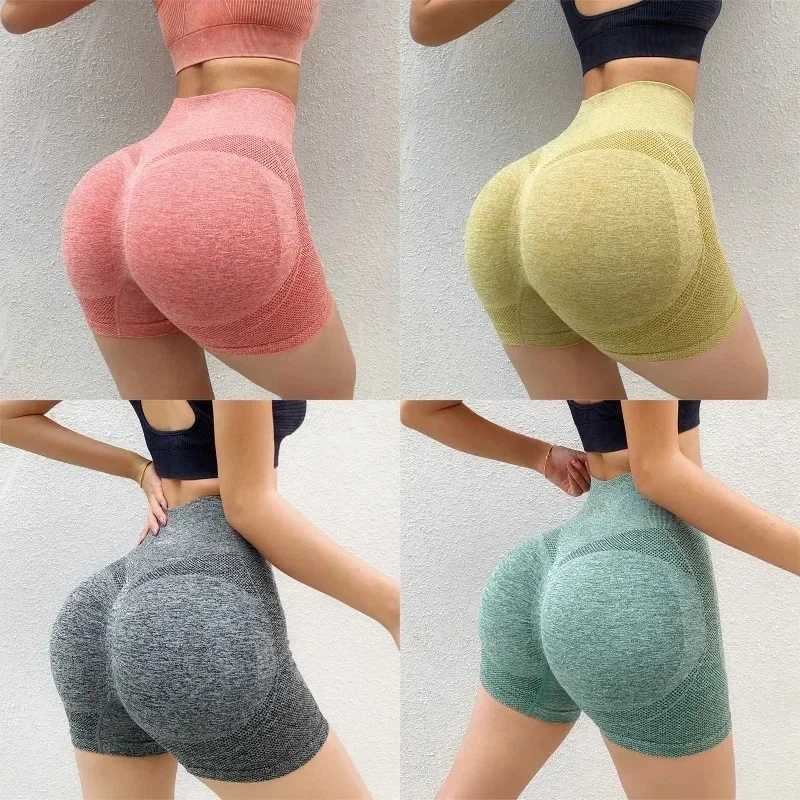 Sexy boots push ups exercise yoga shorts womens seamless spandex running bike short fitness legs high waist womens gym shorts Y250412