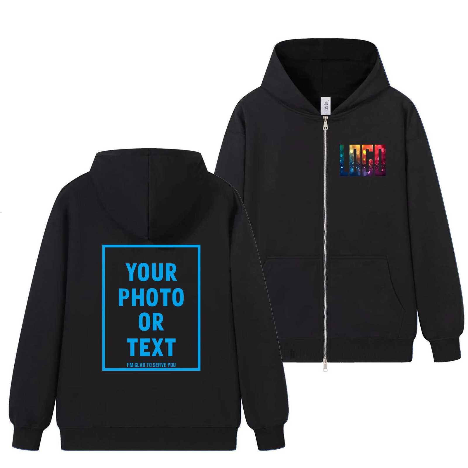 POD customization Customized printed 320G sportswear jacket team uniform DIY spring and autumn hooded cardigan custom casual loose guitar styT251112