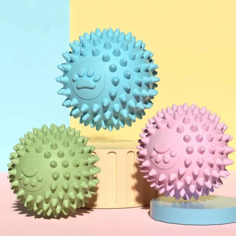 Pet dog toy ball solid bite resistant chew resistant indestructible bouncing ball dog rubber training interactive game dental ball Z250412