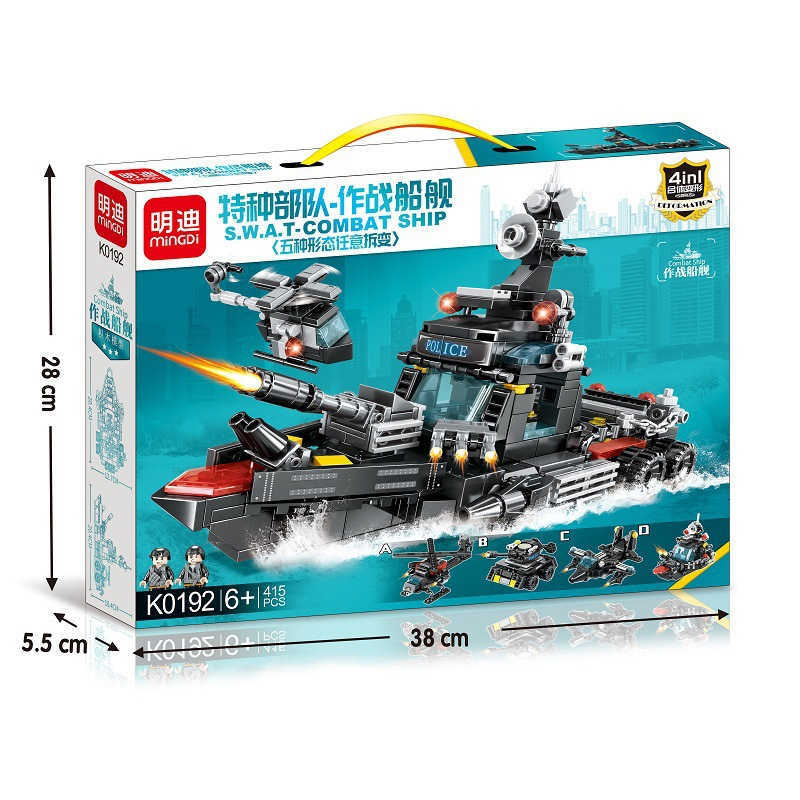 Mindy K0190 Compatible Assembly Building Block Toy Special Police Plane Transformable Mecha