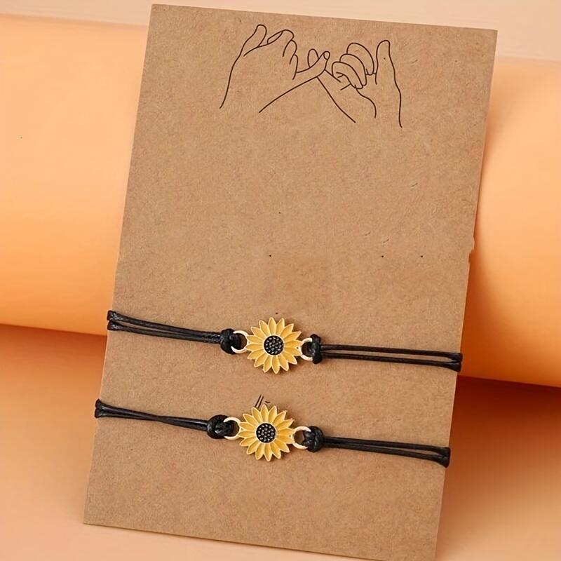 Sunny Days Ahead - Adjustable Suower Charm Bracelet Set