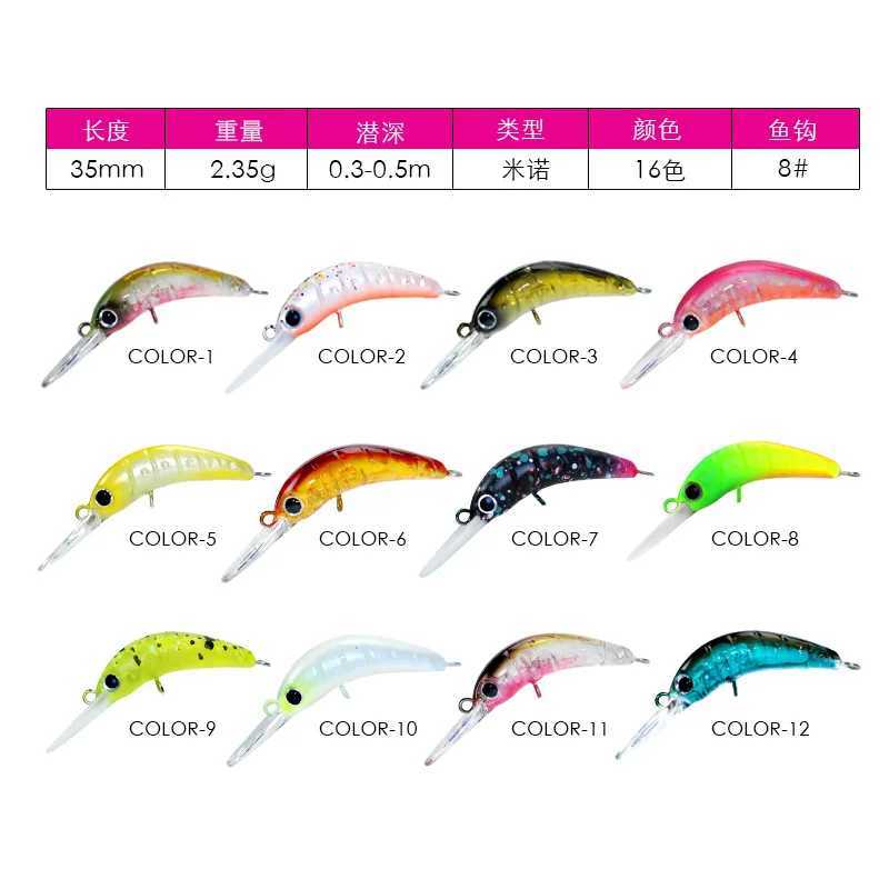 HISTOLURE Sinking Minnow Trout 35mm 2.35g Micro Fishing Lure Mini Crankbait Wobblers For Freshwater Stream Hard Baits Bass Z250411