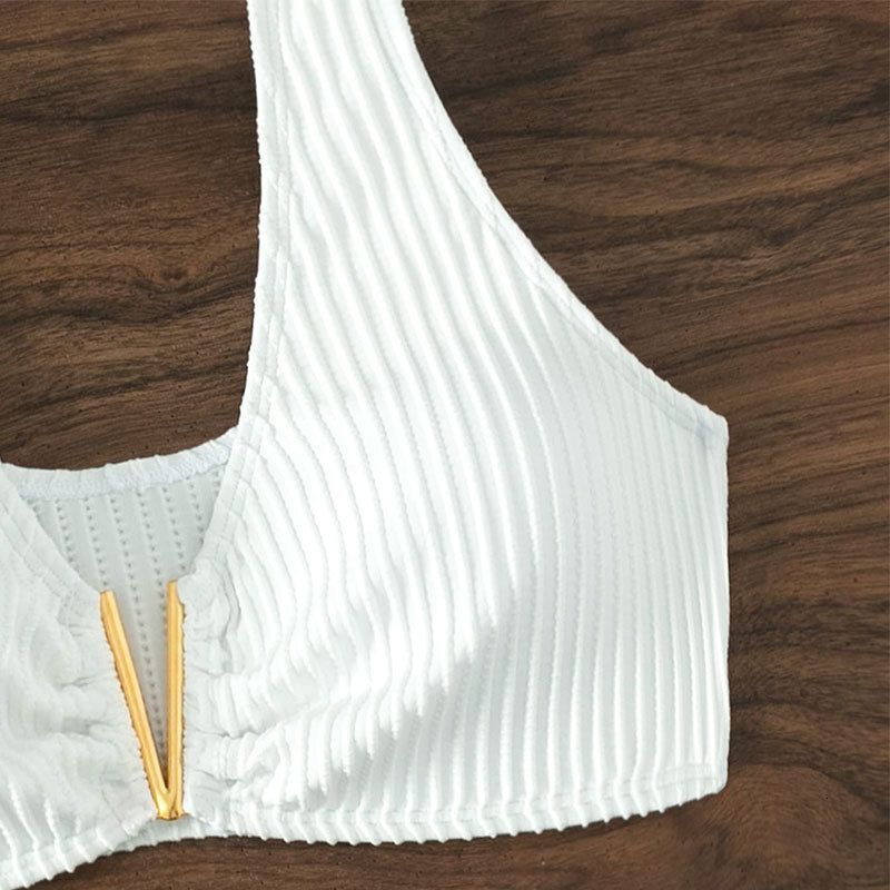 Clothing Sexy Solid Color High Waist Bikini Beach Split Swimsuit Women's Swimwear